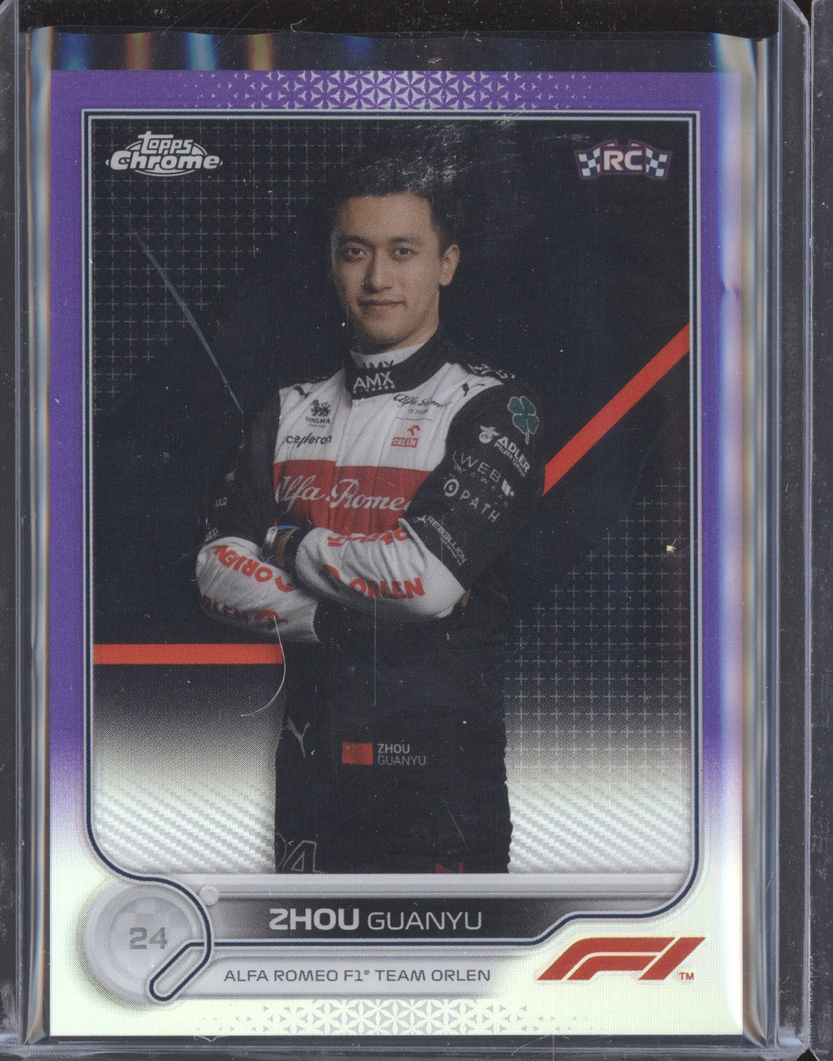 Zhou Guanyu 2022 Topps Chrome Formula 1 65 Purple RC 251/399