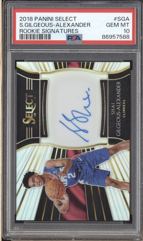 Shai Gilgeous-Alexander 2018 Panini Select Rookie Signatures Auto RC /199 PSA 10