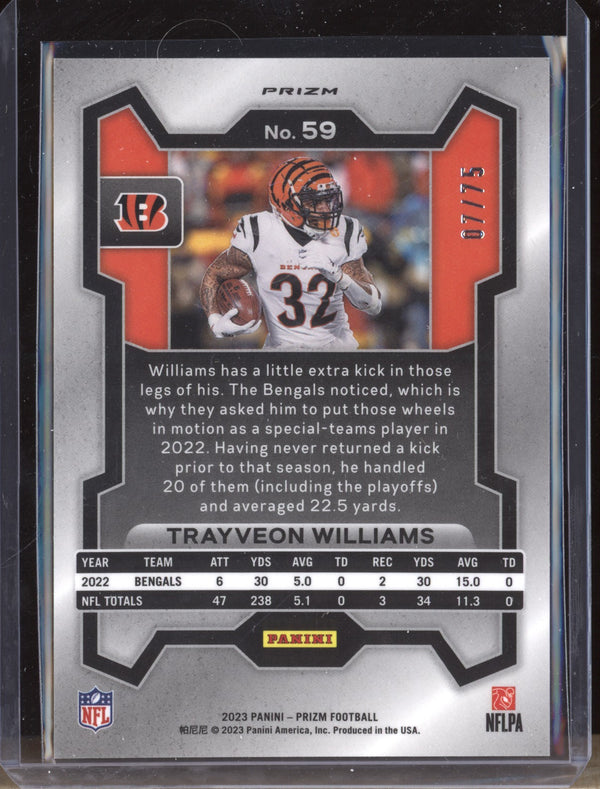 Trayveon Williams 2023 Panini Prizm 59 Green Scope 7/75