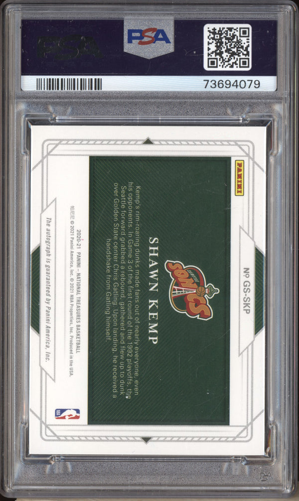 Shawn Kemp 2020-21 Panini National Treasures NBA Greats Signature Auto /99 PSA 9