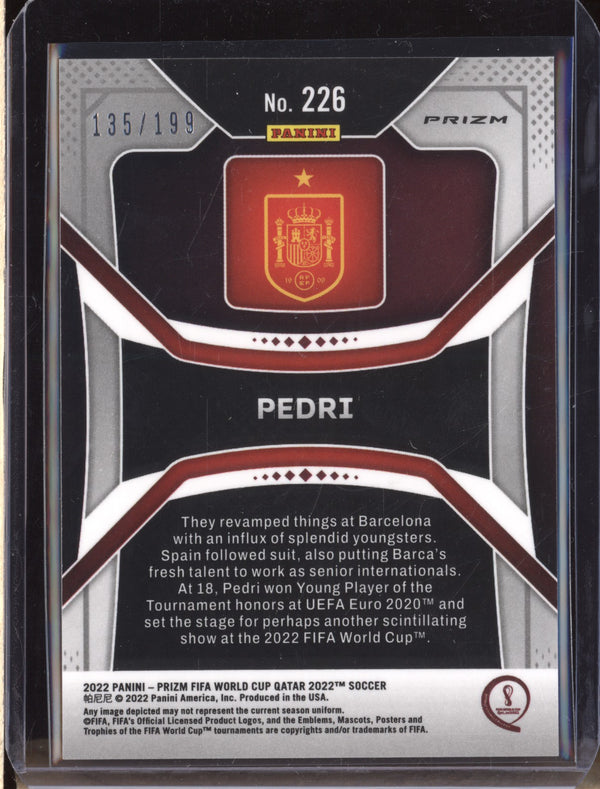 Pedri 2022 Panini Prizm World Cup 226 Blue Wave 135/199