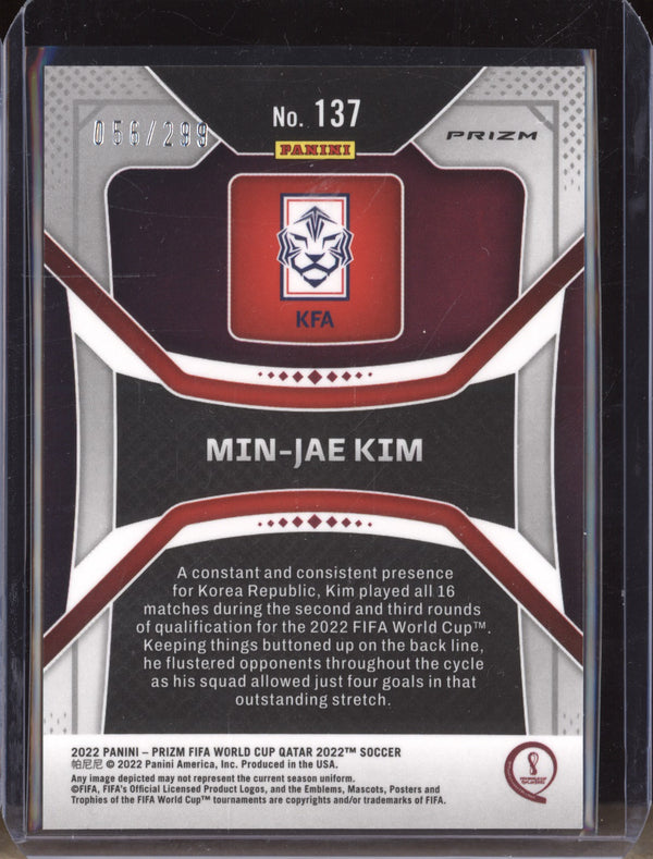 Min-Jae Kim 2022 Panini Prizm World Cup 137 Blue RC 56/299