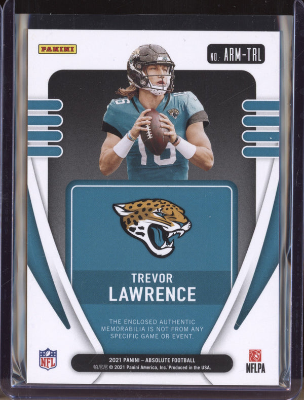 Trevor Lawrence 2021 Panini Absolute ARM-TRL Rookie Materials Jersey RC