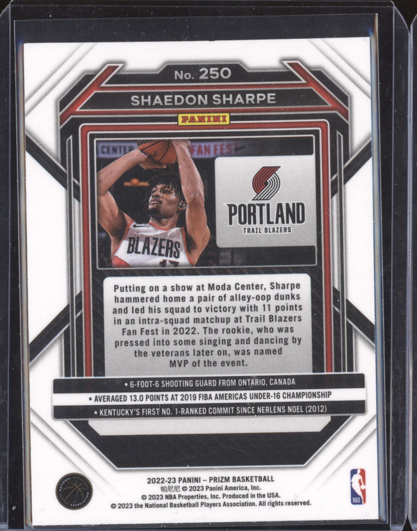 Shaedon Sharpe 2022-23 Panini Prizm 250 RC