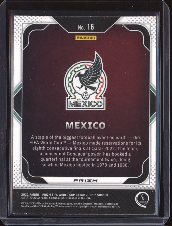 Mexico 2022 Panini Prizm World Cup 16 Team Badges Silver