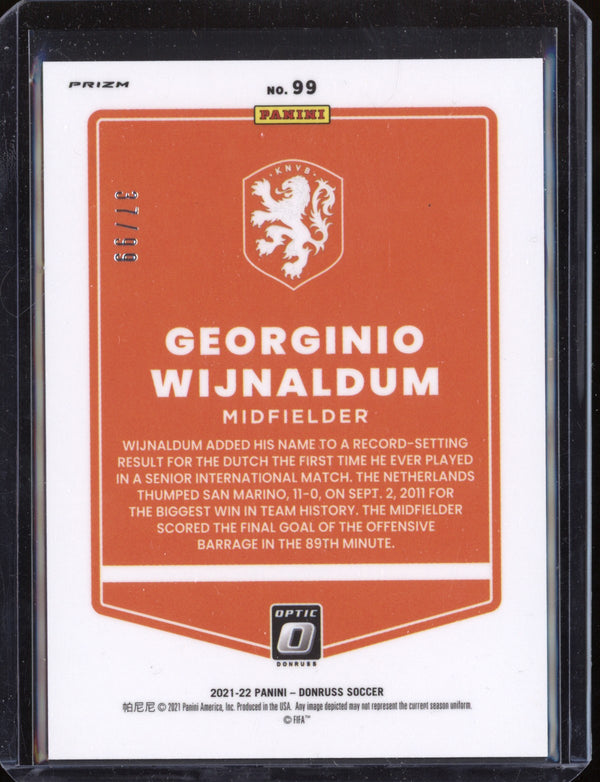 Georginio Wijnaldum 2021/22 Panini Donruss Soccer Blue Holo 37/99