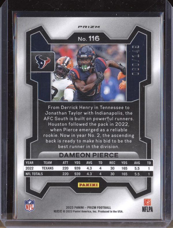 Dameon Pierce 2023 Panini Prizm 116 Red Wave 60/149