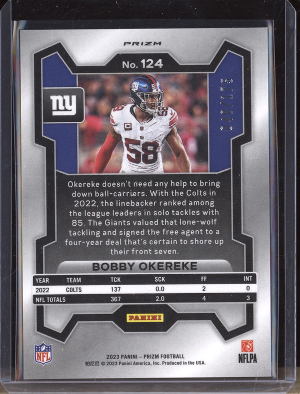 Bobby Okereke 2023 Panini Prizm 124 Hyper 48/175