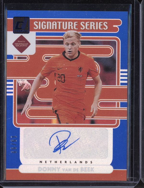 Donny van de Beek 2021/22 Panini Donruss Soccer Signature Series Blue 19/99