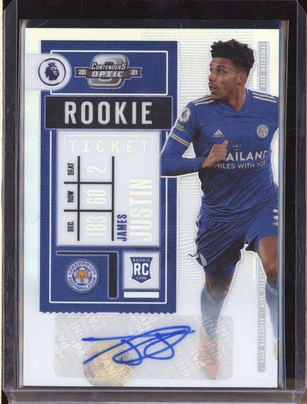 James Justin 2020-21 Panini Chronicles 5 Contenders Optic Rookie Ticket Auto Silver RC 84/99