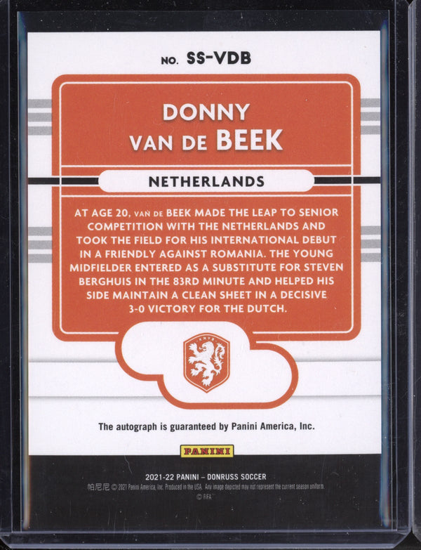 Donny van de Beek 2021/22 Panini Donruss Soccer Signature Series Blue 19/99