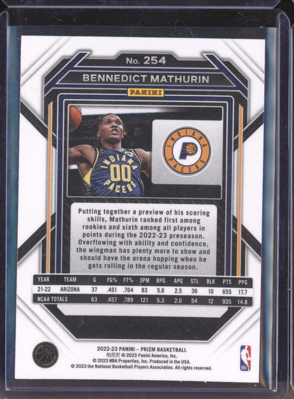 Bennedict Mathurin 2022-23 Panini Prizm 254 RC