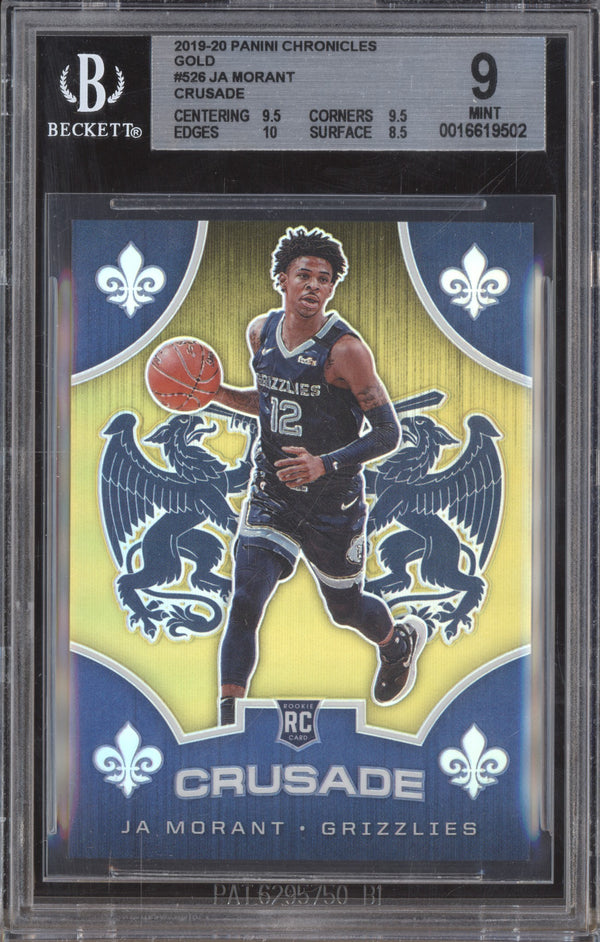 Ja Morant 2019-20 Panini Chronicles 526 Crusade Gold RC 10/10 BGS 9