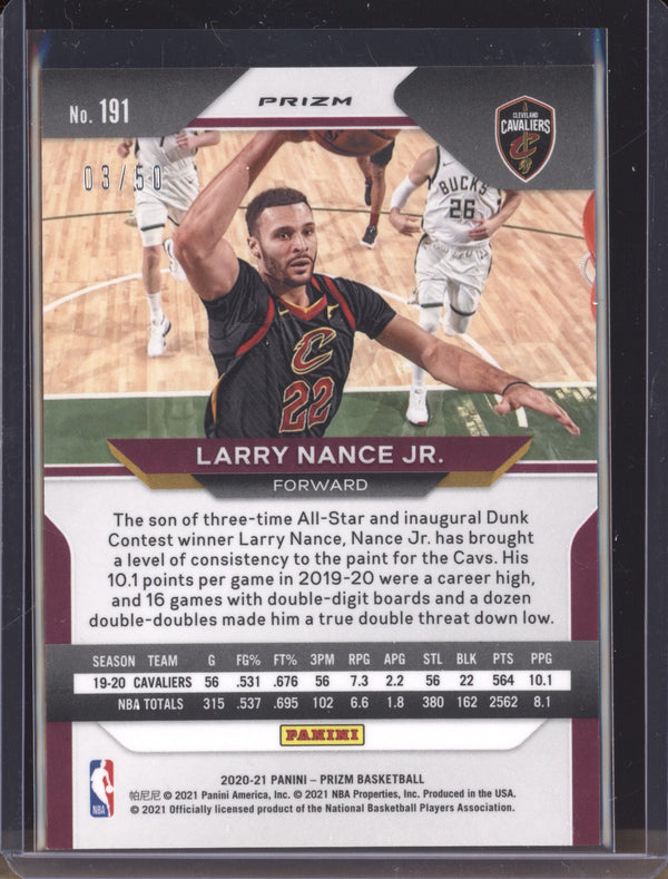 Larry Nance Jr 2020-21 Panini Prizm 191 Fast Break Pink 3/50