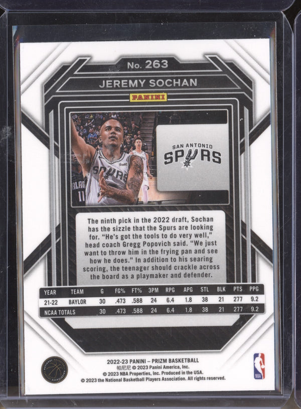 Jeremy Sochan 2022-23 Panini Prizm 263 RC