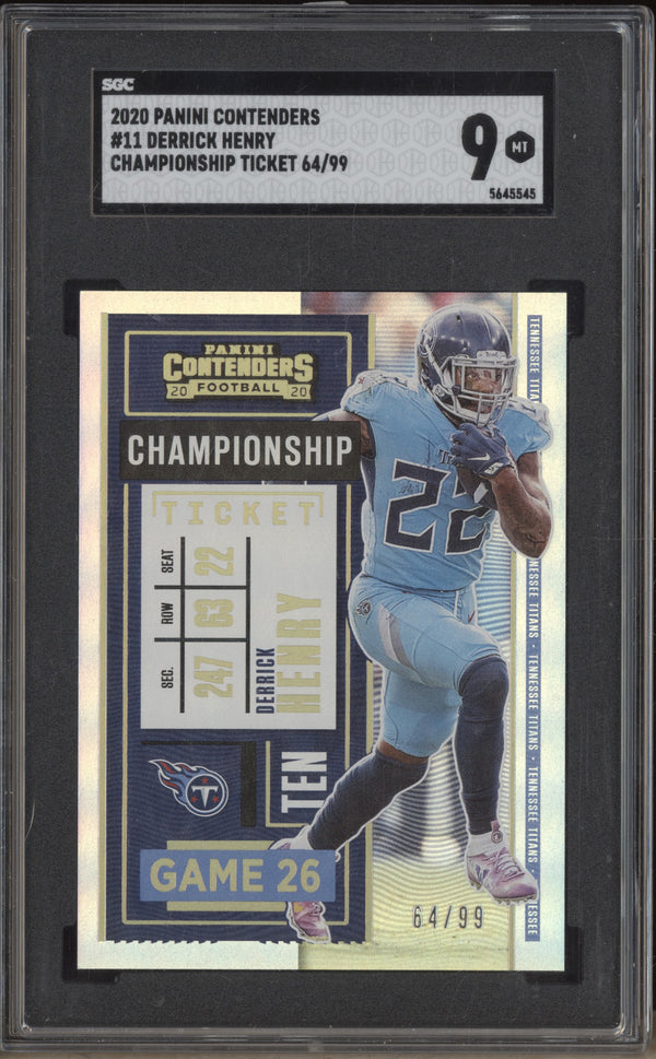 Derrick Henry 2020 Panini Contenders 11 Championship Ticket 64/99 SGC 9