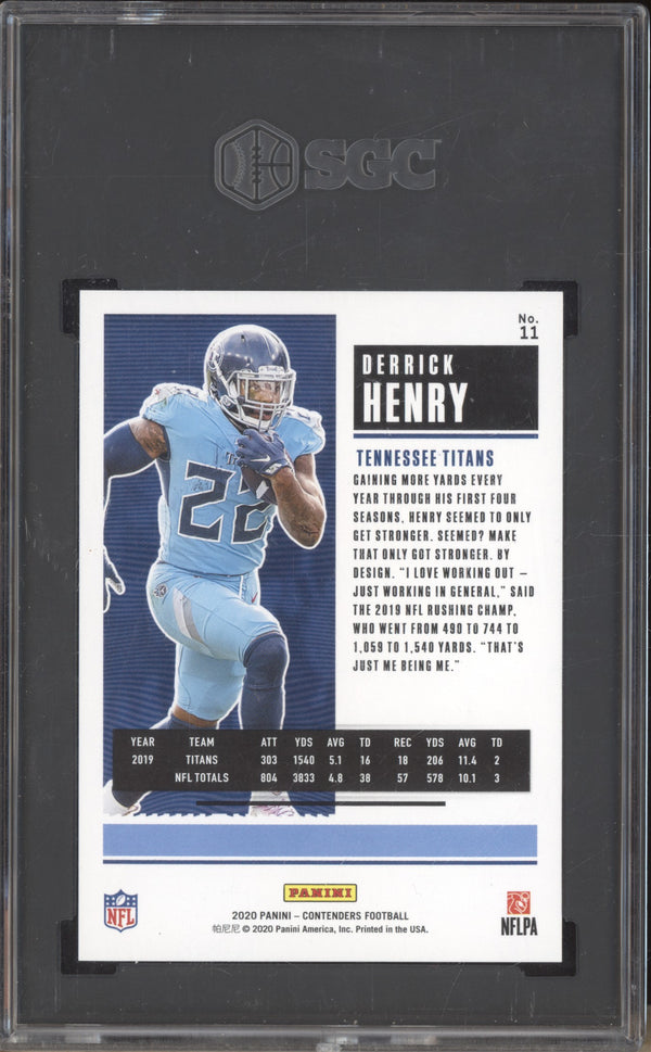 Derrick Henry 2020 Panini Contenders 11 Championship Ticket 64/99 SGC 9