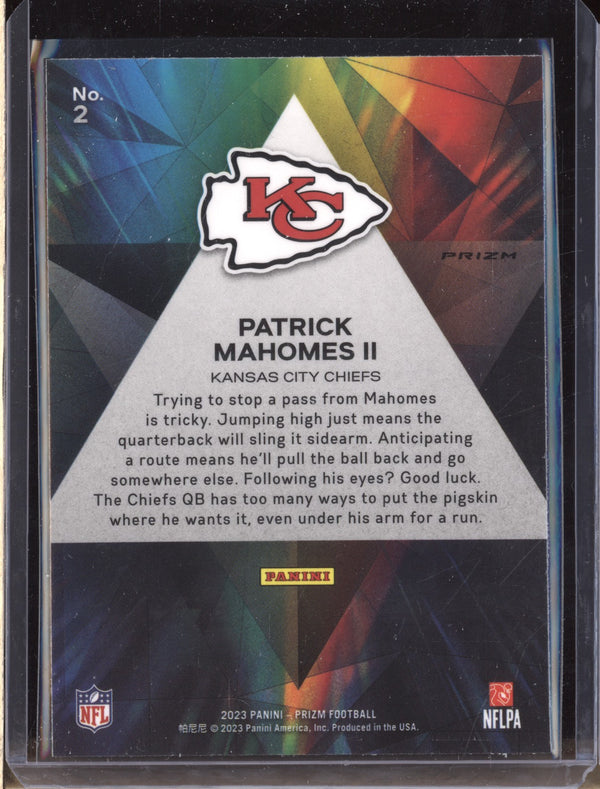 Patrick Mahomes II 2023 Panini Prizm 2 Prizmatic Silver