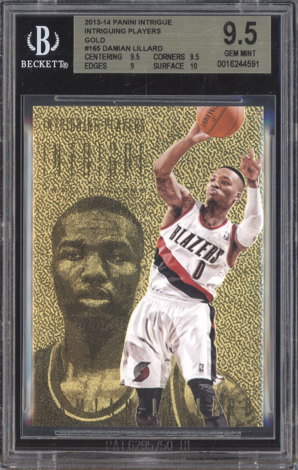 Damian Lillard 2013-14 Panini Intrigue 165 Intriguing Players Gold 4/10 BGS 9.5