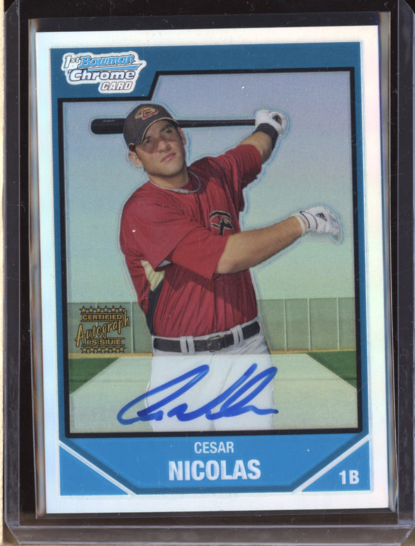 Cesar Nicolas 2007 Bowman Chrome BC245 Refractor Auto RC 244/500