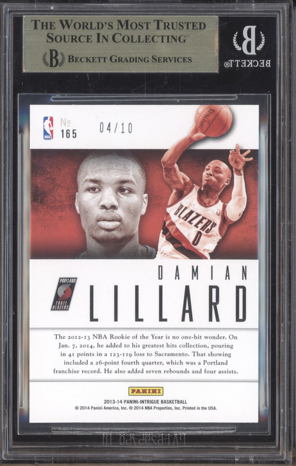 Damian Lillard 2013-14 Panini Intrigue 165 Intriguing Players Gold 4/10 BGS 9.5