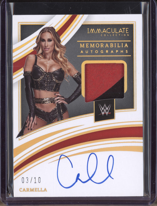 Carmella 2022 Panini Immaculate WWE MA-CML Memorabilia Auto Gold 3/10