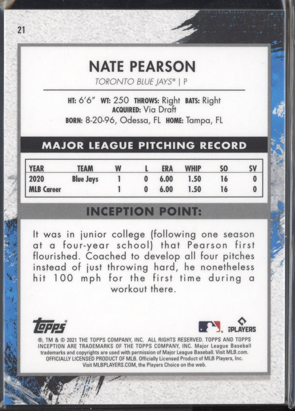 Nate Pearson 2021 Topps Inception RC