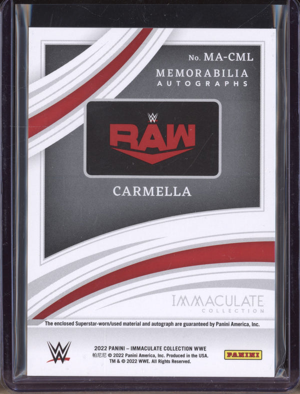 Carmella 2022 Panini Immaculate WWE MA-CML Memorabilia Auto Gold 3/10