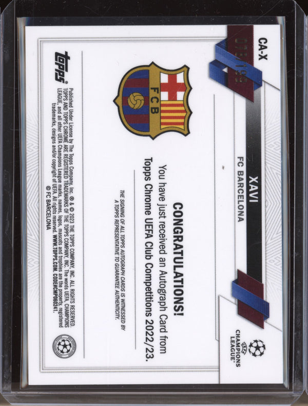 Xavi 2022-23 Topps Chrome UEFA Club CA-X Aqua Auto RC 78/199