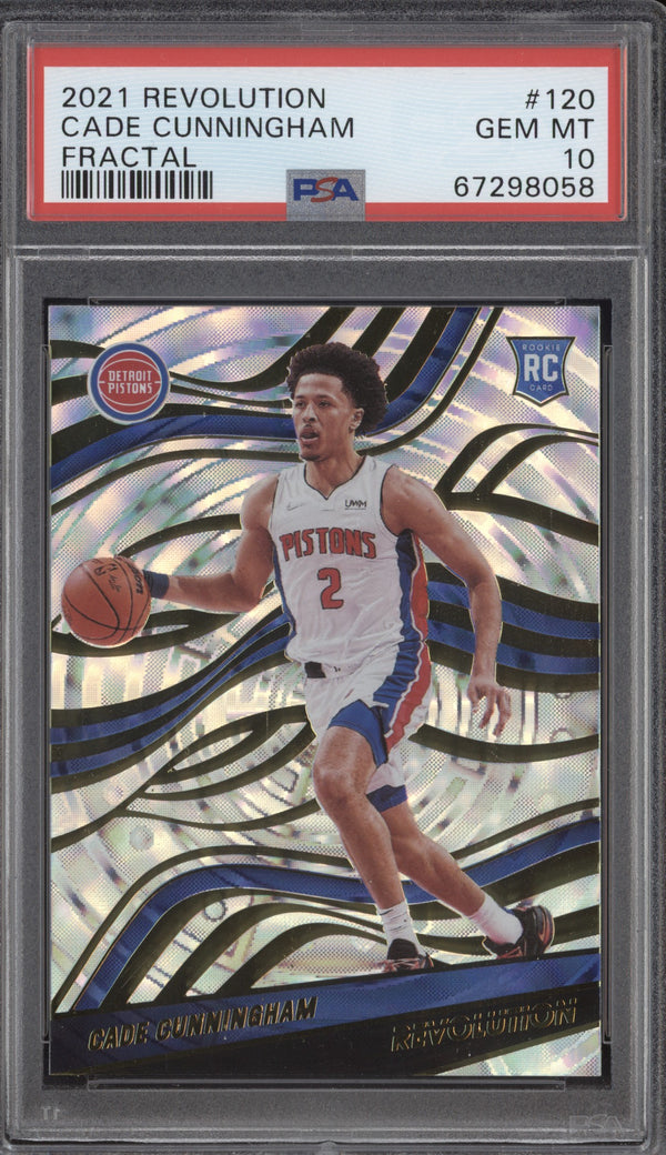 Cade Cunningham 2021-22 Panini Revolution 120 Fractal RC PSA 10