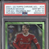 Charlie Savage 2021-22 Topps Chrome UCL CA-CH Neon Green Auto RC 98/99 PSA 10/10