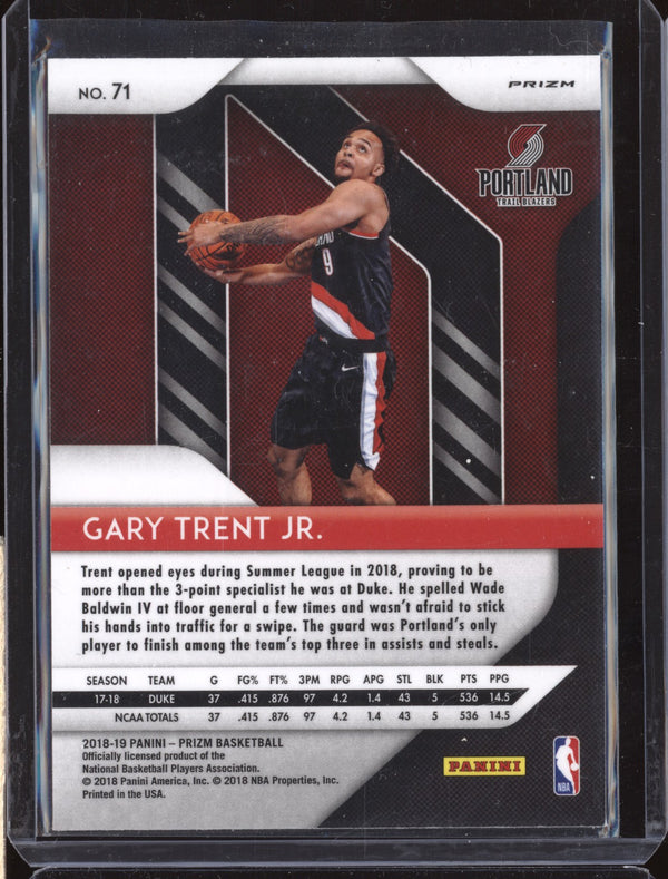 Gary Trent Jr 2018-19 Panini Prizm 71 Green RC