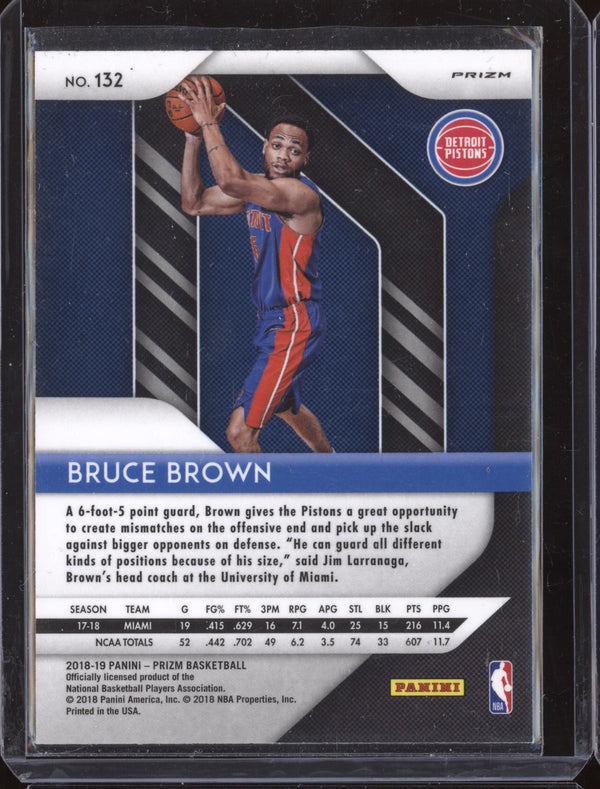 Bruce Brown 2018-19 Panini Prizm 132 Silver RC