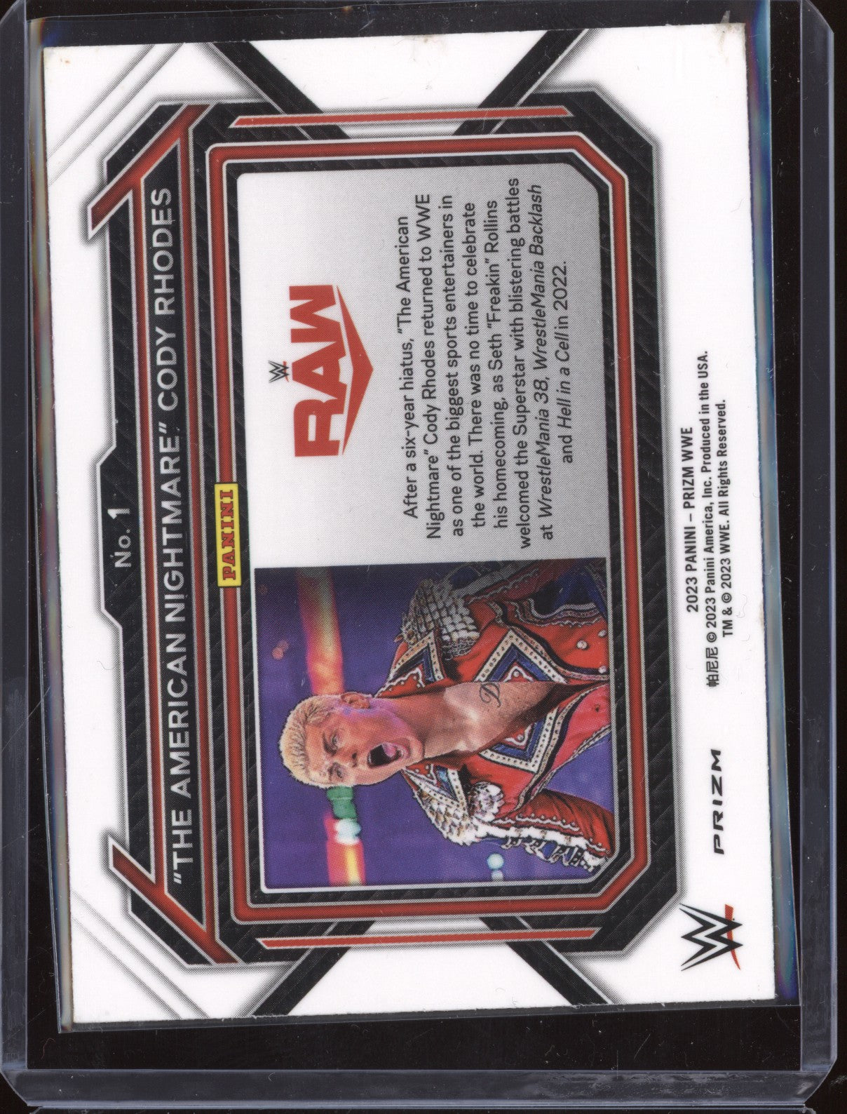 "The American Nightmare" Cody Rhodes 2023 Panini Prizm WWE 1 Ice