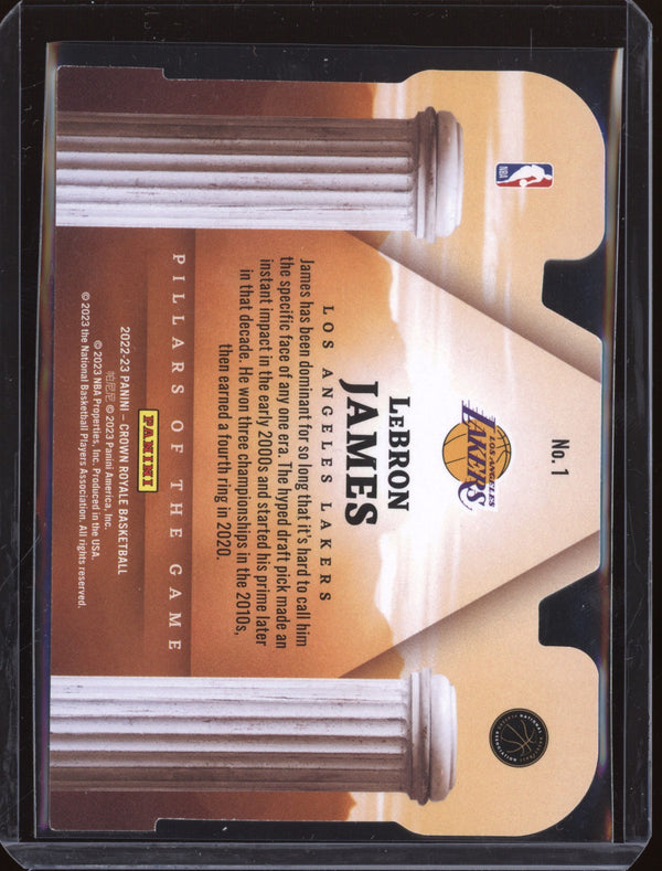 LeBron James 2022-23 Panini Crown Royale 1 Pillars of the Game Blue 60/75