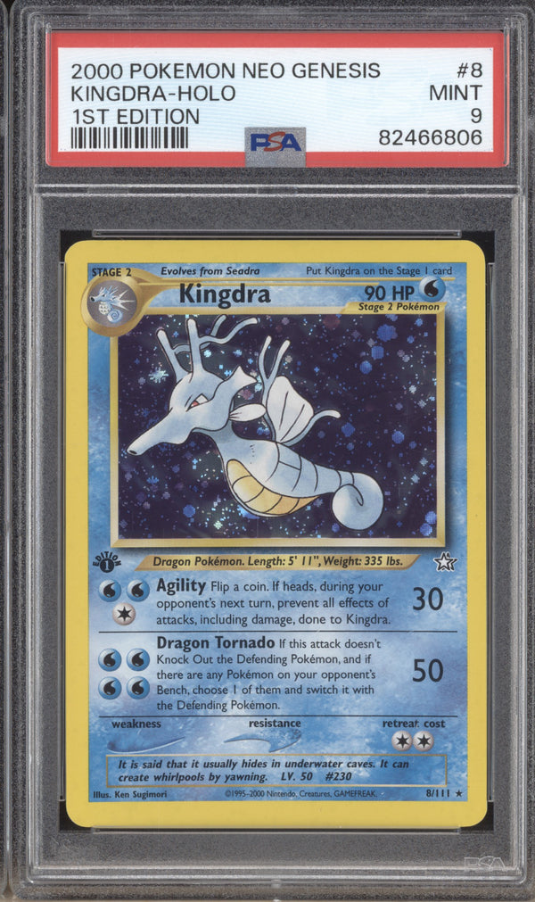 Kingdra 2000 Pokemon Neo Genesis 8/111 Holo PSA 9 ASR