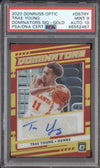 Trae Young 2020-21 Panini Donruss Optic DS-TRY Dominators Auto Gold 02/10 PSA 9/10