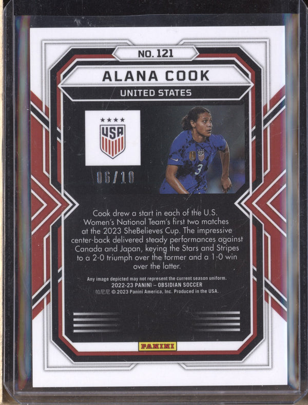 Alana Cook 2022-23 Panini Obsidian Soccer 121 Gold Flood 6/10