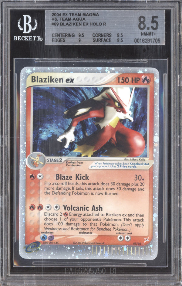 Blaziken ex 2004 Pokemon Ex Team Magma vs Team Aqua 89/95 Holo BGS 8.5 ASR