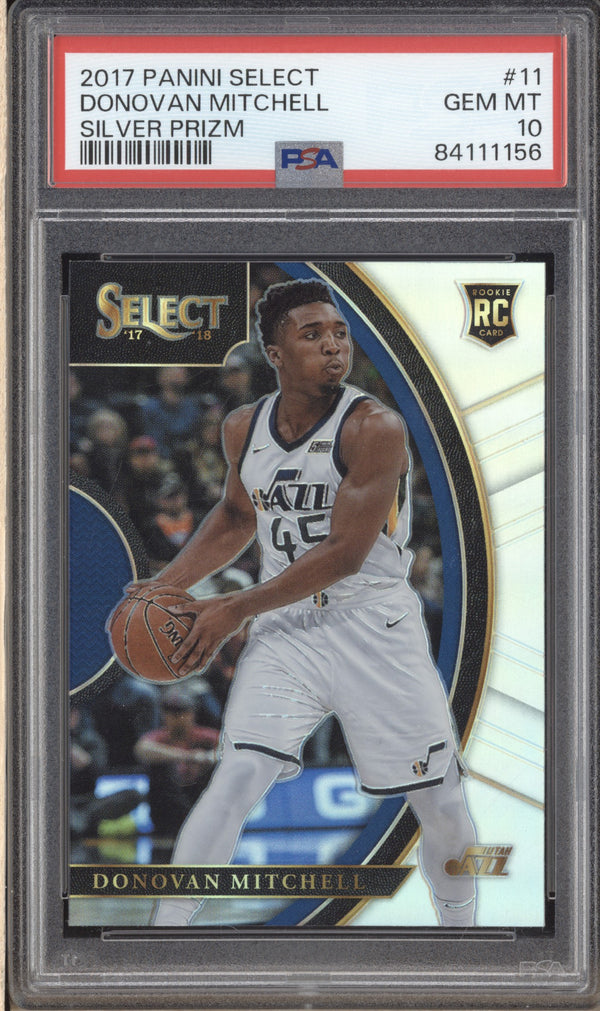 Donovan Mitchell 2017-18 Panini Select 11 Concourse Silver RC PSA 10