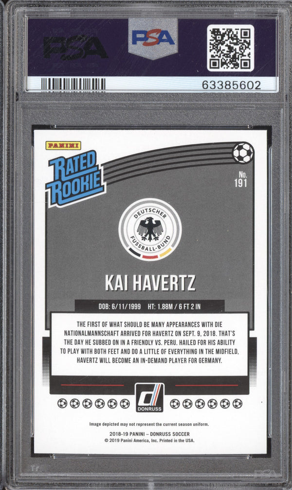 Kai Havertz 2018-19 Panini Donruss Soccer 191 RC PSA 10