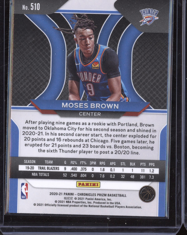 Moses Brown 2020-21 Panini Chronicles Prizm Update RC