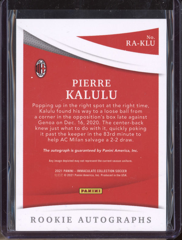 Pierre Kalulu 2021 Panini Immaculate RA-KLU Rookie Auto RC 31/99