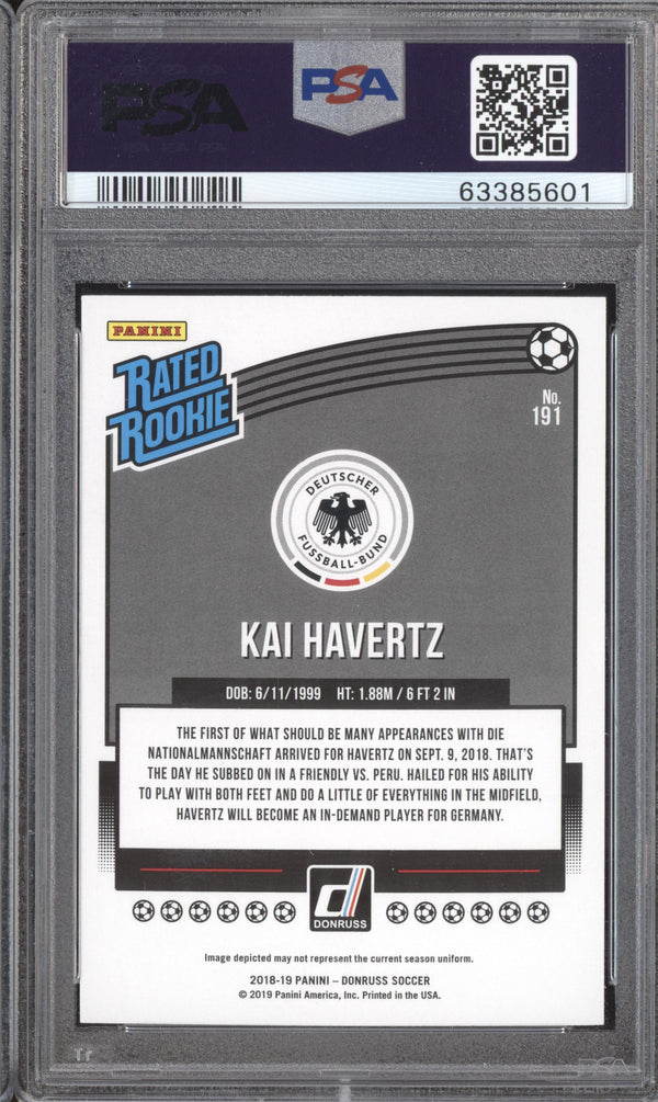 Kai Havertz 2018-19 Panini Donruss Soccer 191 RC PSA 10