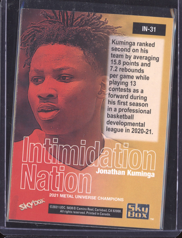 Jonathan Kuminga 2021 Skybox Metal Universe Champions IN-31 Intimidation Nation