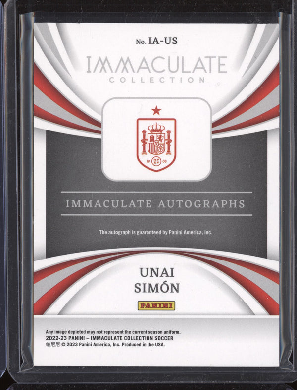 Unai Simon 2022-23 Panini Immaculate IA-US Immaculate Auto 6/99