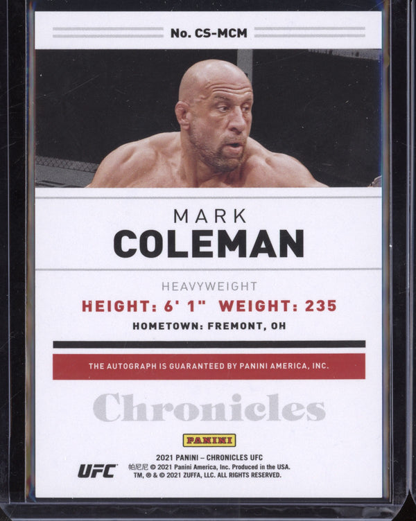 Mark Coleman 2021 Panini Chronicles Chronicles Signature