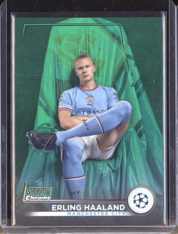 Erling Haaland 2022-23 Topps Stadium Club Chrome 92 Green 89/99