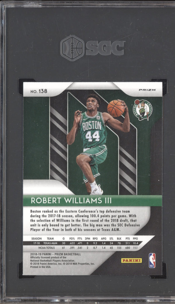 Robert Williams III 2018-19 Panini Prizm 138 Red White Blue RC SGC 9.5