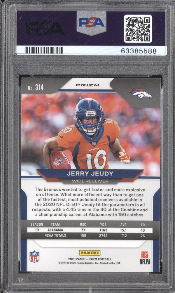 Jerry Jeudy 2020 Panini Prizm 314 Red White Blue RC PSA 10